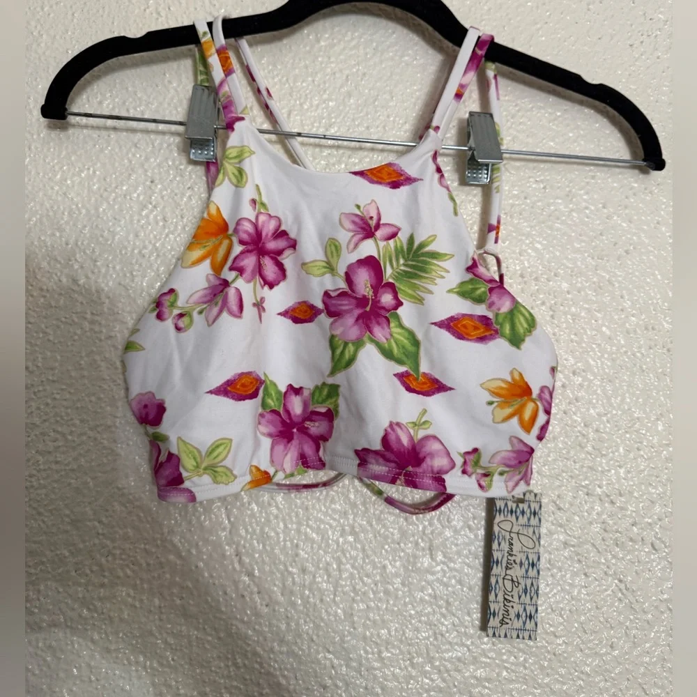Frankies Bikinis Marley floral halter tropical bouquet bikini top NWT sizeMedium